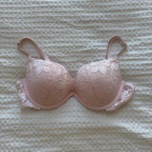 Lacey Baby Pink Push Up Bra with Rhinestones 34B